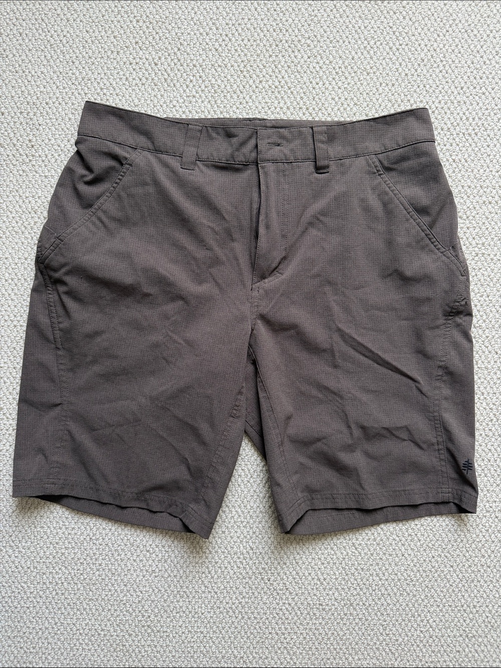 Royal Robbins Men's Dark Brown Flat-Front Performance Shorts
